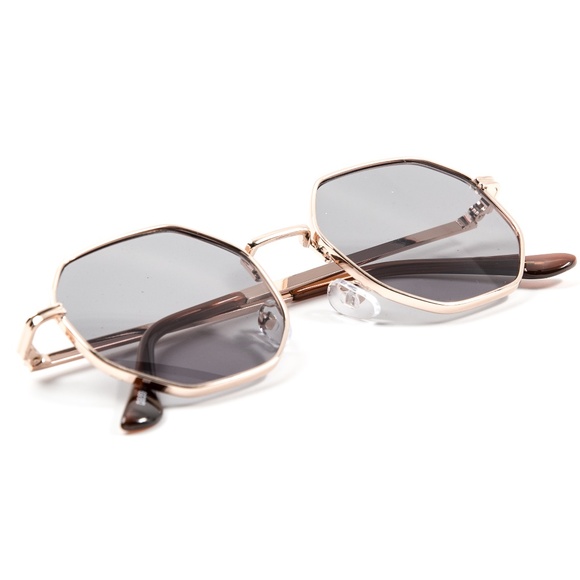 Grey Tint Gold Frame Vintage Sunglasses - Picture 2 of 5